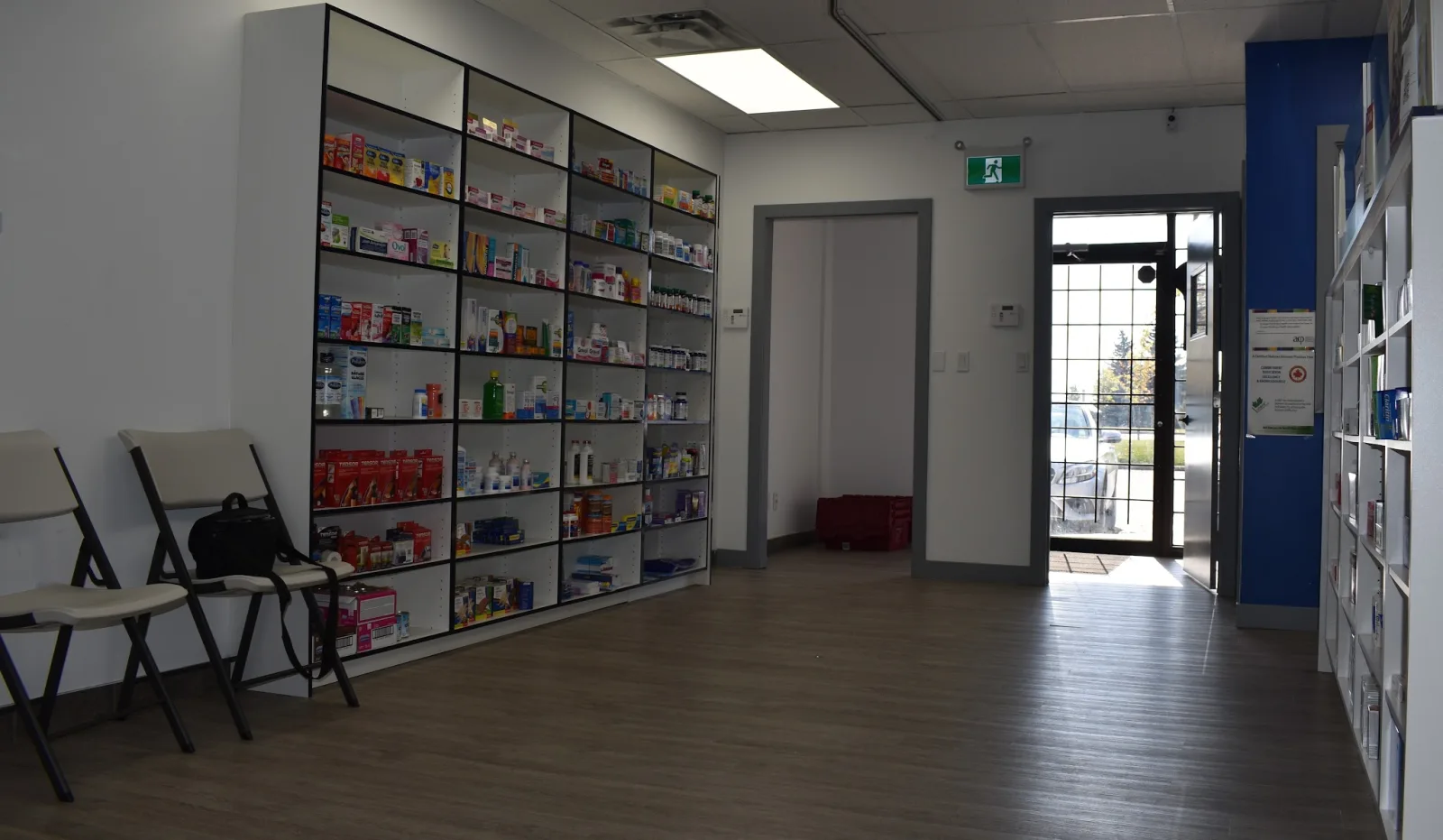 Inside Edgemont Family Pharmacy, looking back toward the front door
